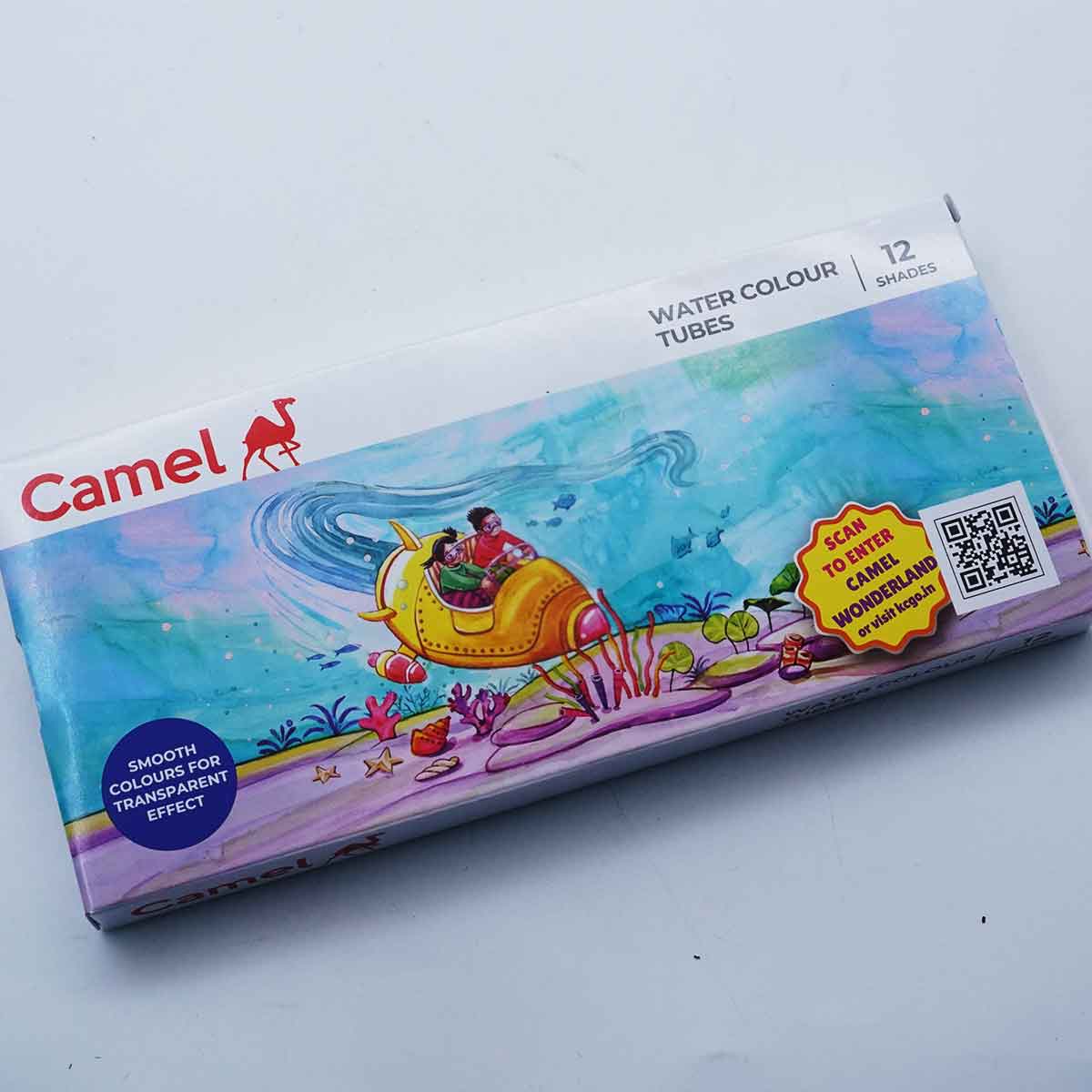 Camlin water tubes 12 shades smooth colors for transparent effect SKU 51365
