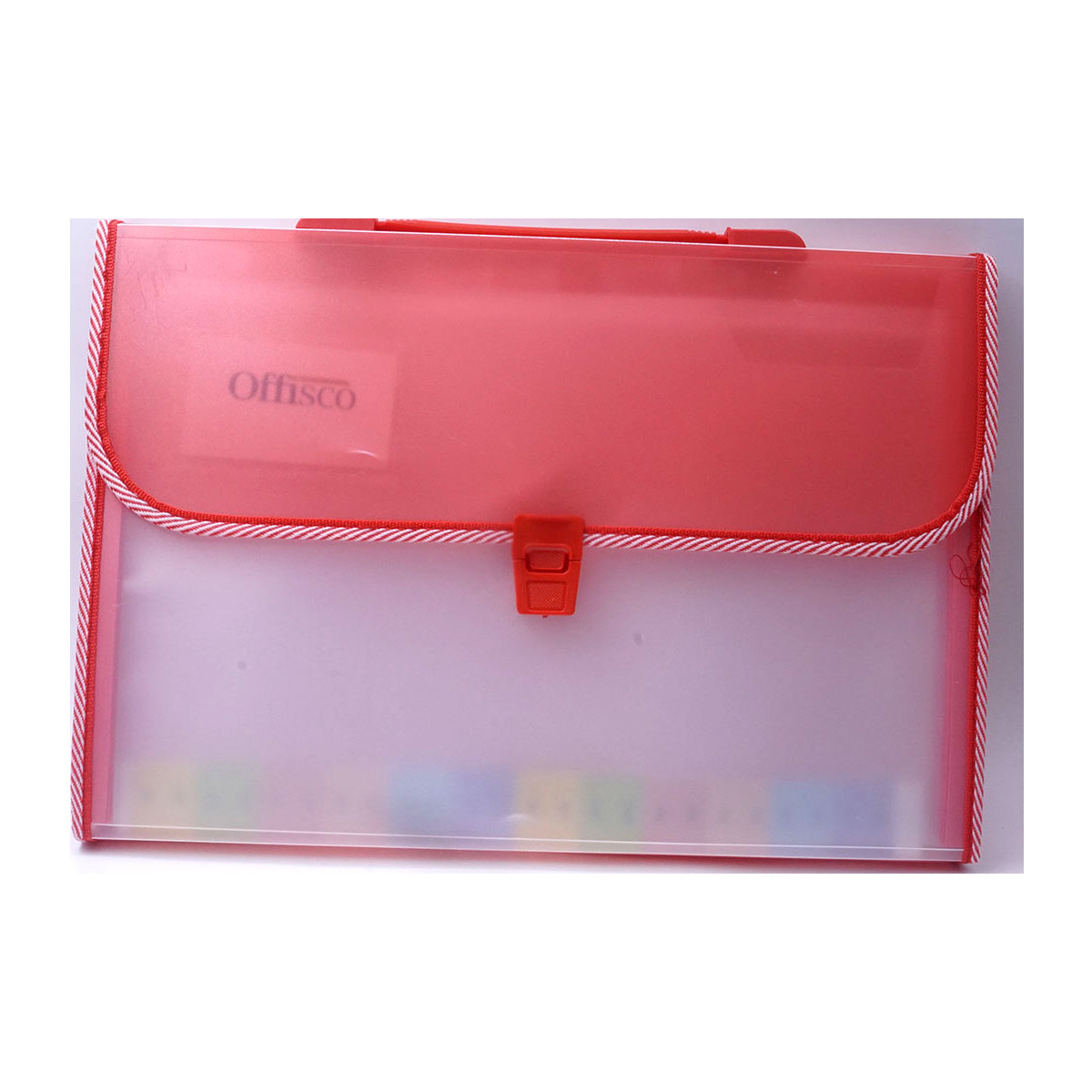 Offisco Red Color Transparent Expanding File SKU 51514