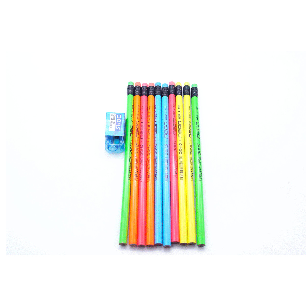 Doms Neon 10 Multicolor Super Dark HB/2 Pencils SKU 51527