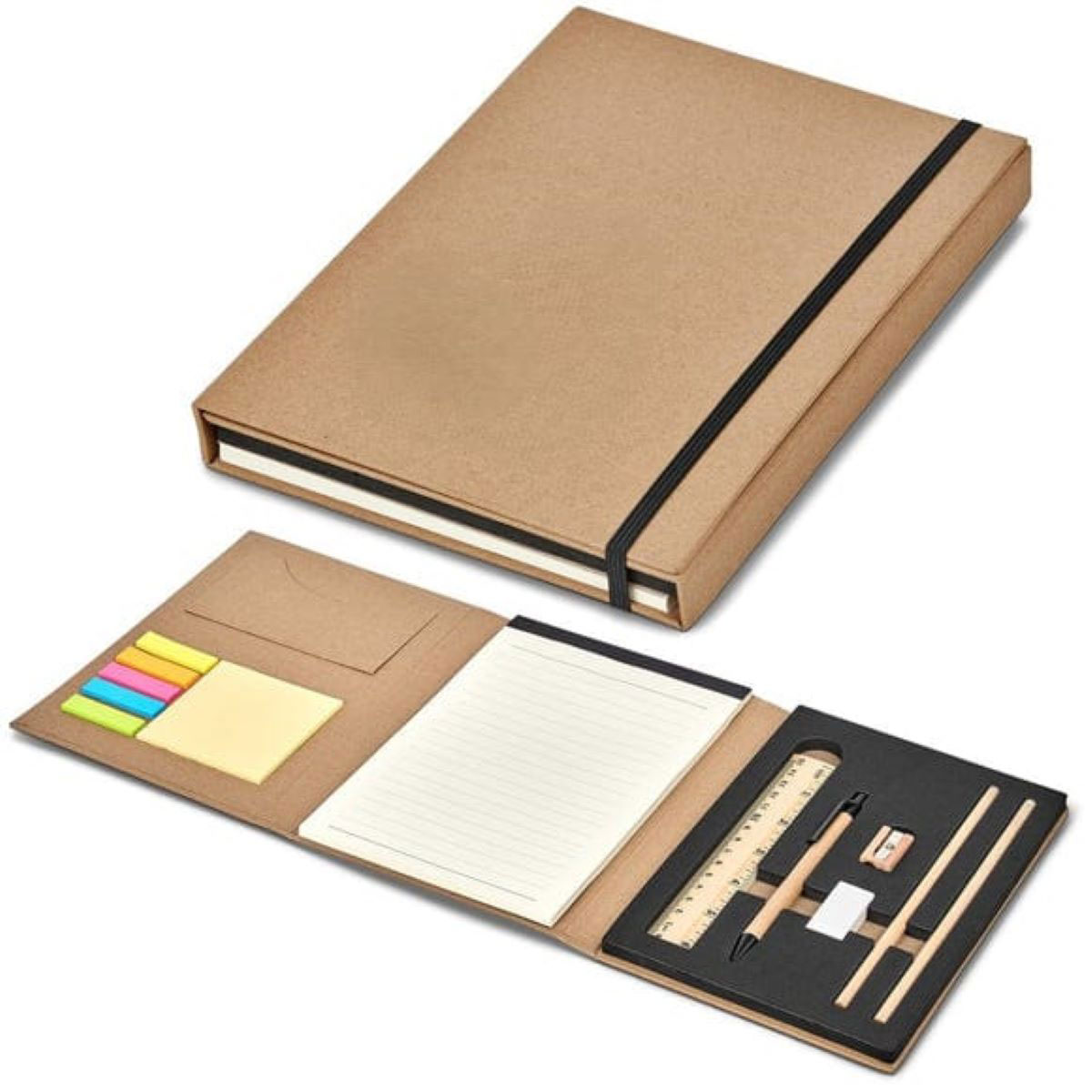 penhouse.in A5 Sandal Color Diary set 3 Fold wooden pen eraser pencils highlighter  SKU 51561