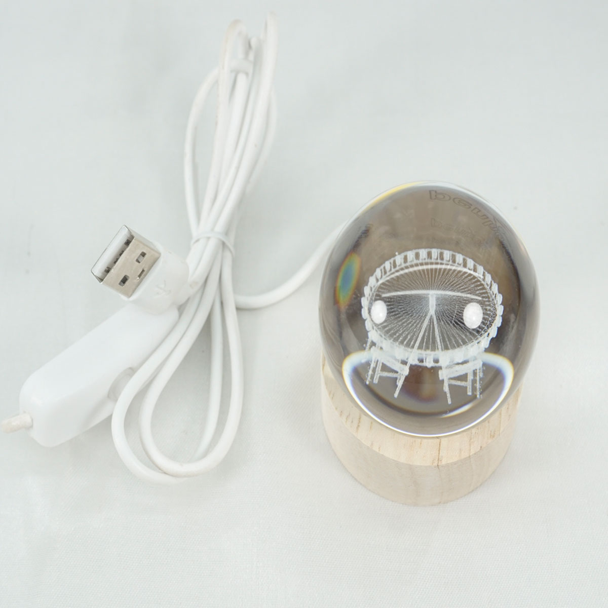 penhouse.in Crystal Ball Night Light 3D Ferris Wheel Lamp SKU 51715