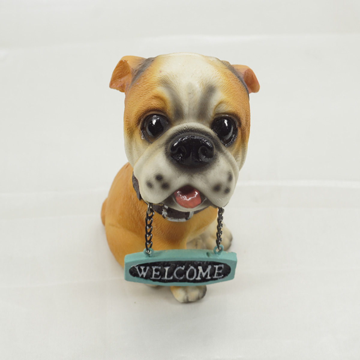 Penhouse.in Welcome Dog Small Orange with White Color Showpiece Statue SKU 51775
