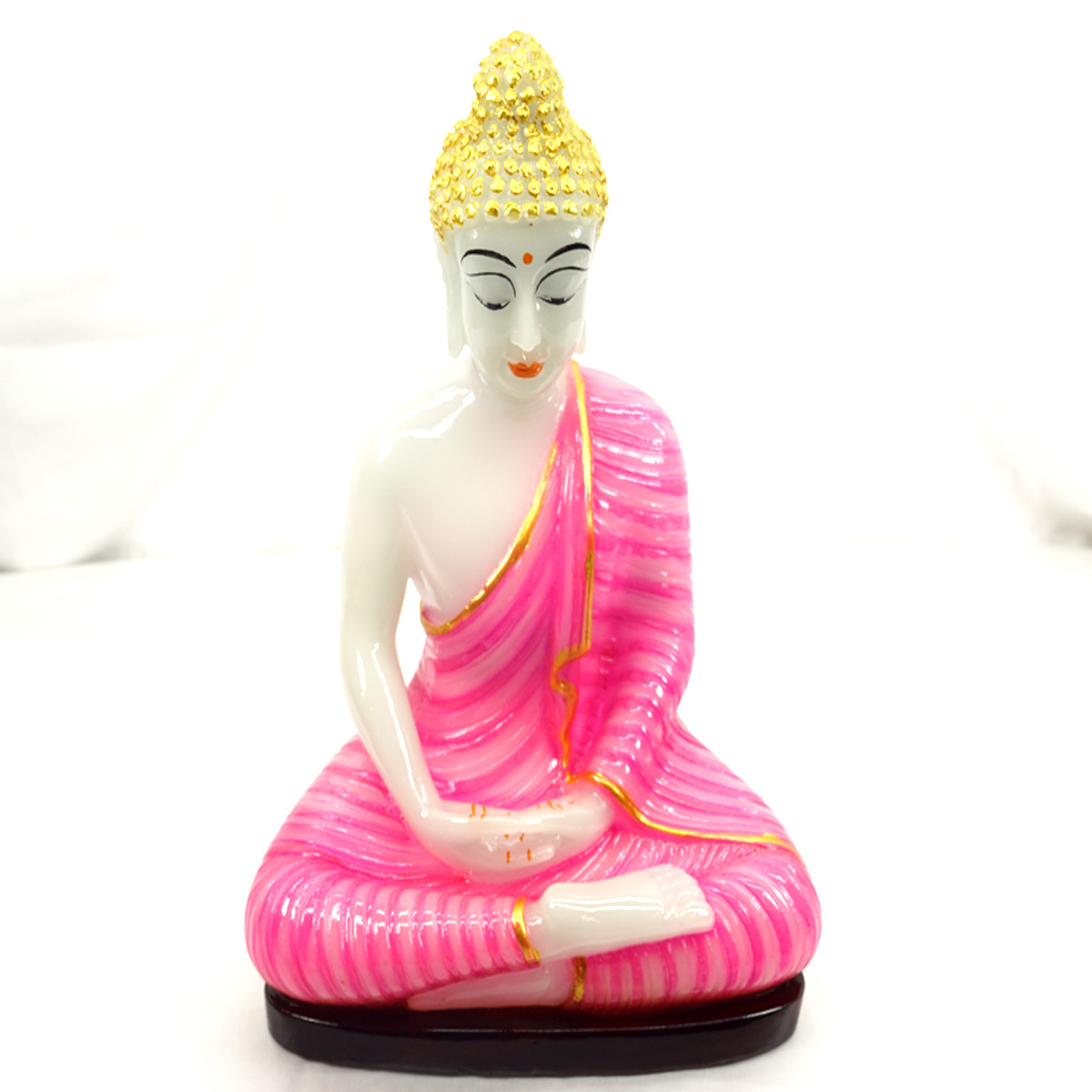 Penhouse.in Marble Buddha Statue Glowing Radium Night Showpiece Pink Color SKU 51776