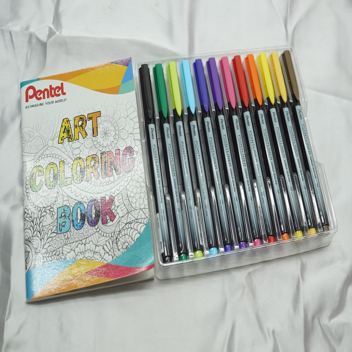 Pentel Arts Pointliner Colour Dye Ink S40 Fine 0.4mm 12 Color Set SKU 51866