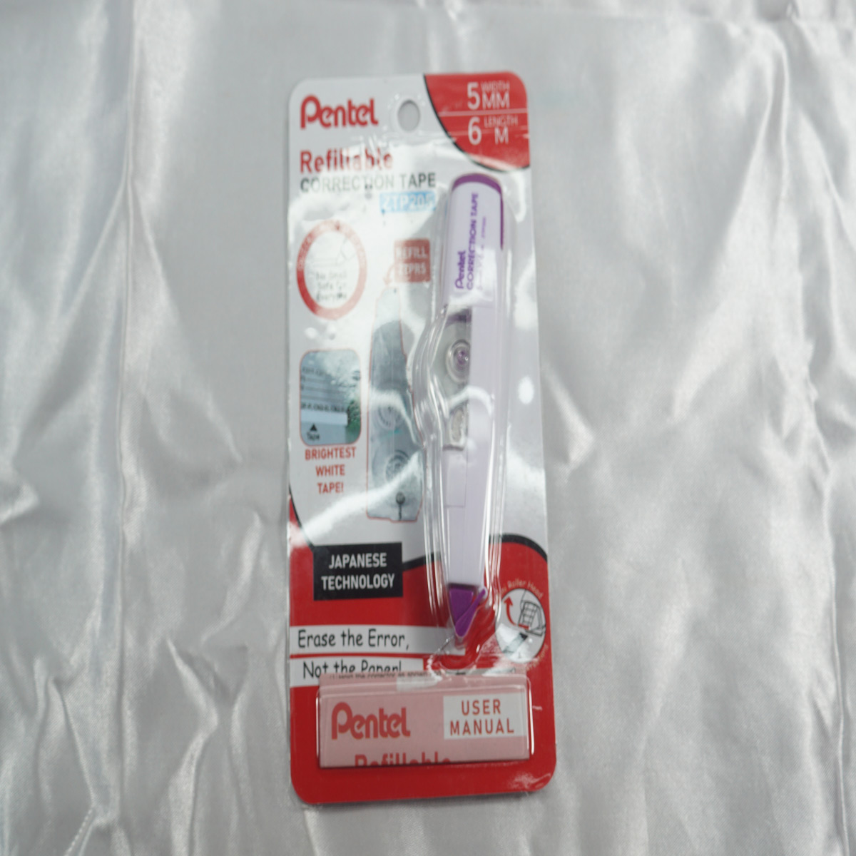 Pentel Refillable Correction Tape ZTP205 Purple Color SKU 51884