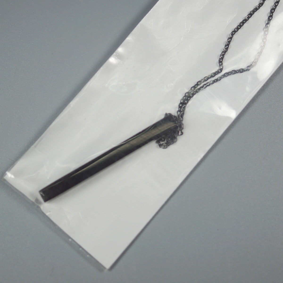 penhouse.in Metal Black Color Rectangular Shape Pendant And Neck Chain SKU 51928