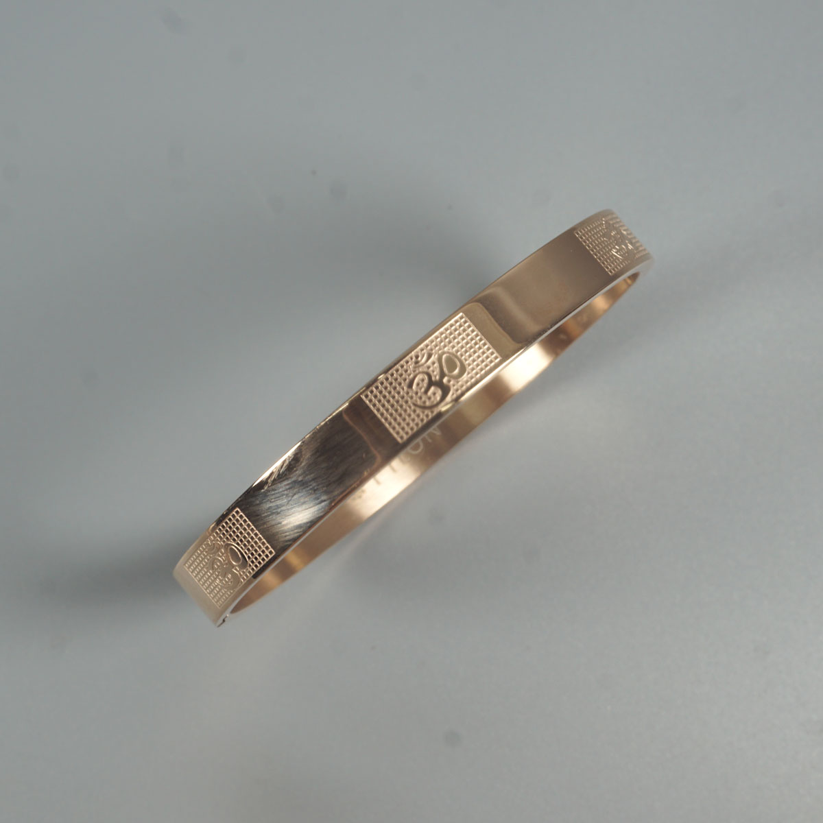 penhouse.in Rose Gold Metallic Finish Stylish More Pattern OM Symbol  Thick Bracelet(Kada) SKU 51930
