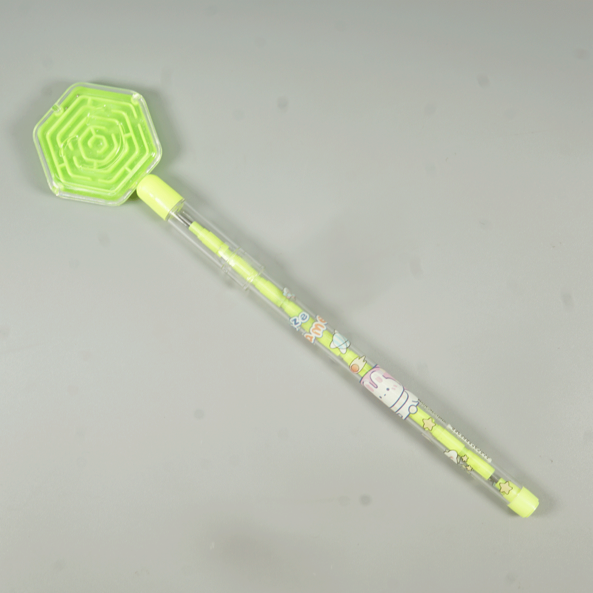 penhouse.in Stationery Green Color Hexagonal Cap With Puzzle Game Lead Toy Pencil SKU 52132