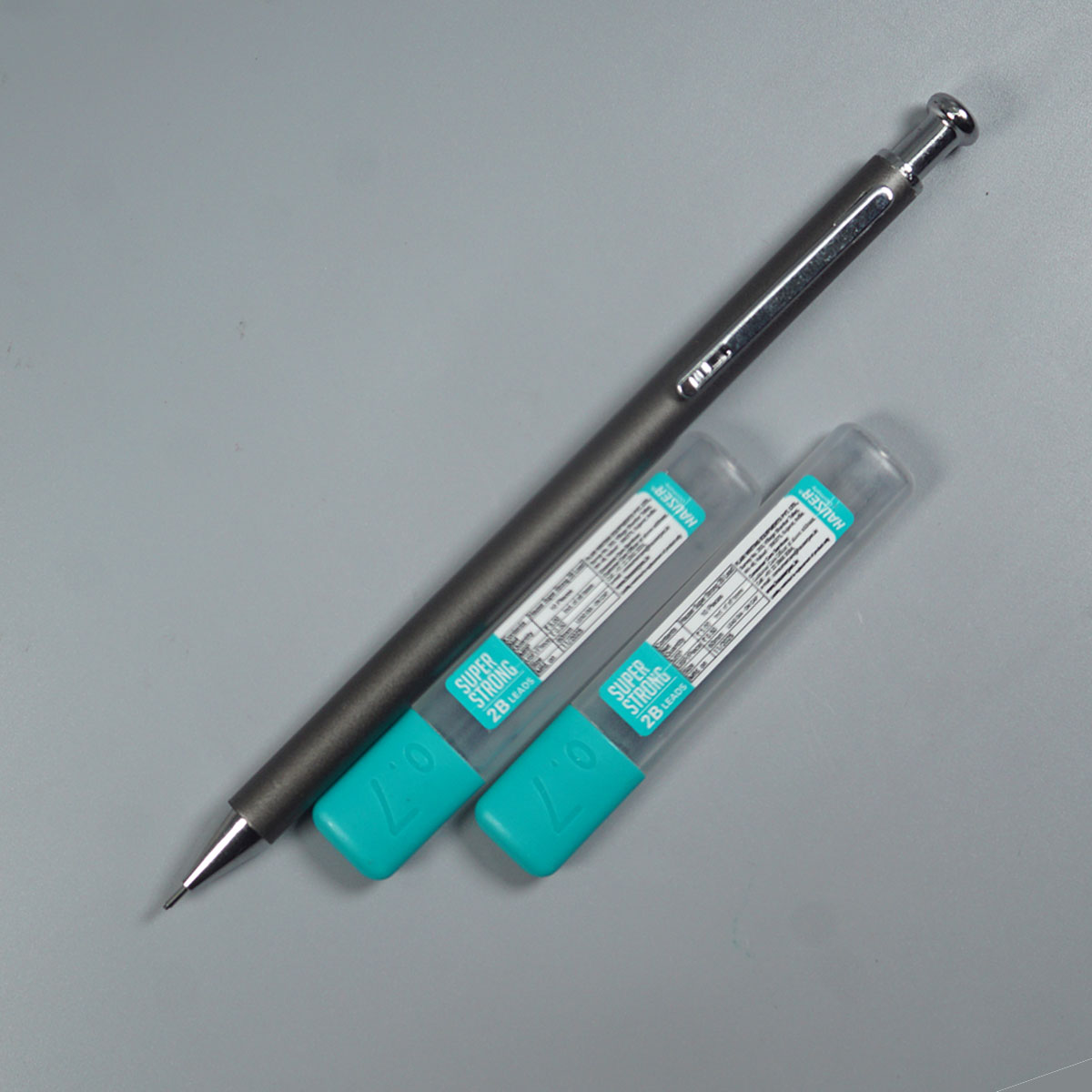 Hauser Silver-X 0.7 MM Gray Color Body With Silver Color Clip  Lead Box And Retractable Type Mechanical Pencil SKU 52193
