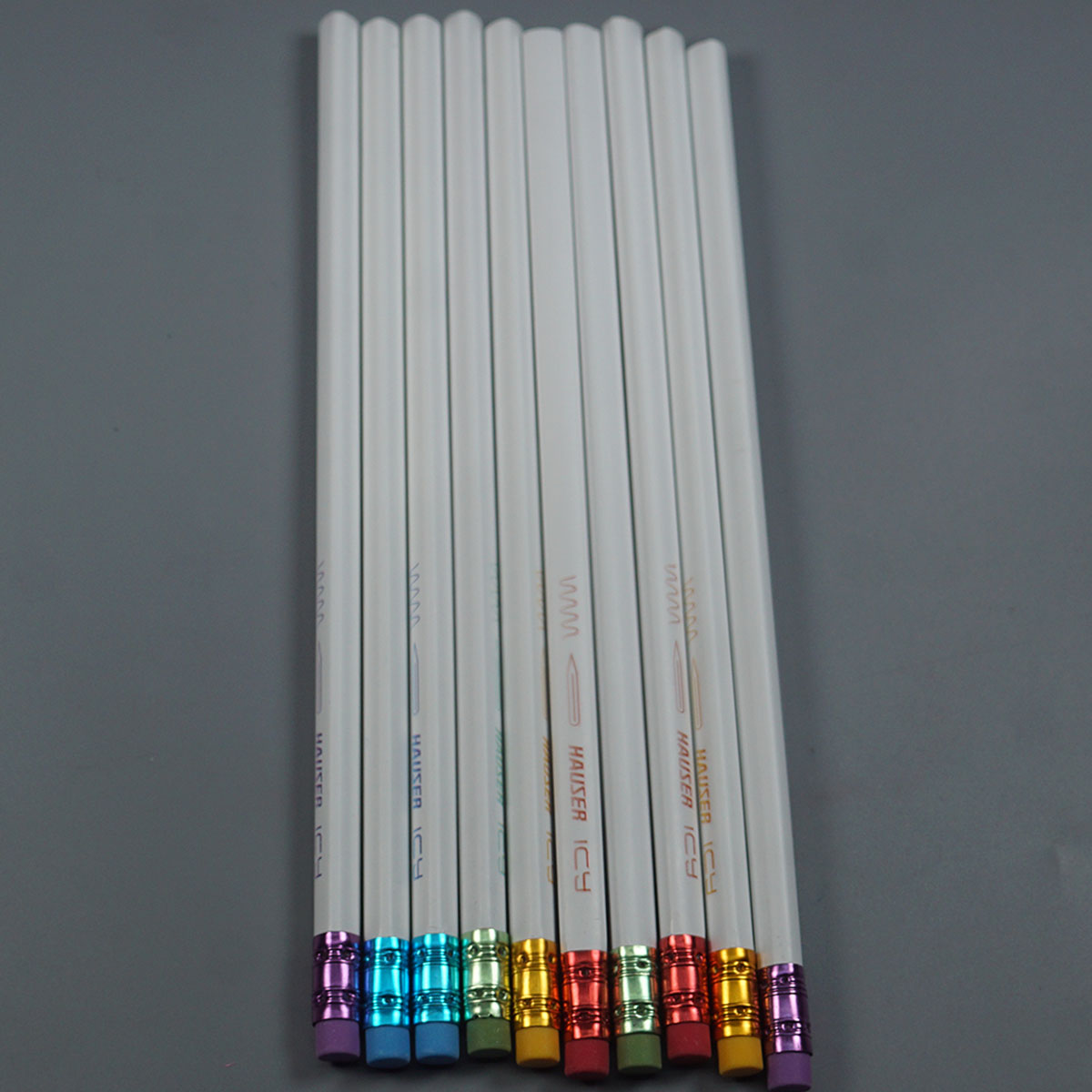 Hauser 1CY Super Dark White Color Pencil And Multi Color Eraser Set SKU 52215