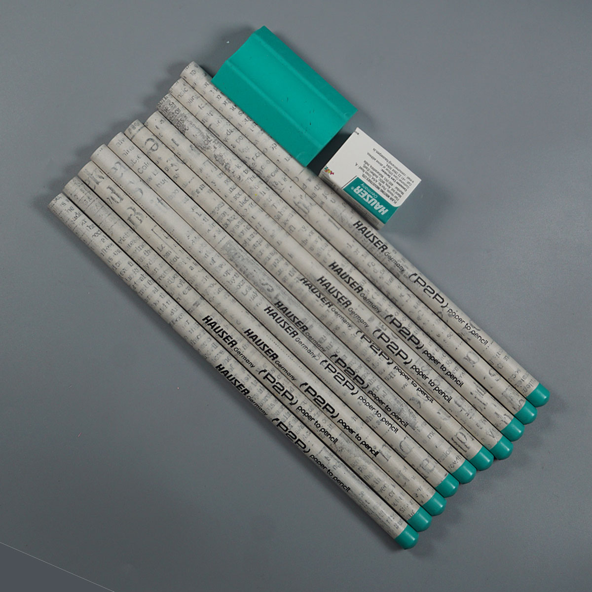 Hauser Recycled P2P Paper To Pencils  With Sharpener And Eraser Set SKU 52216