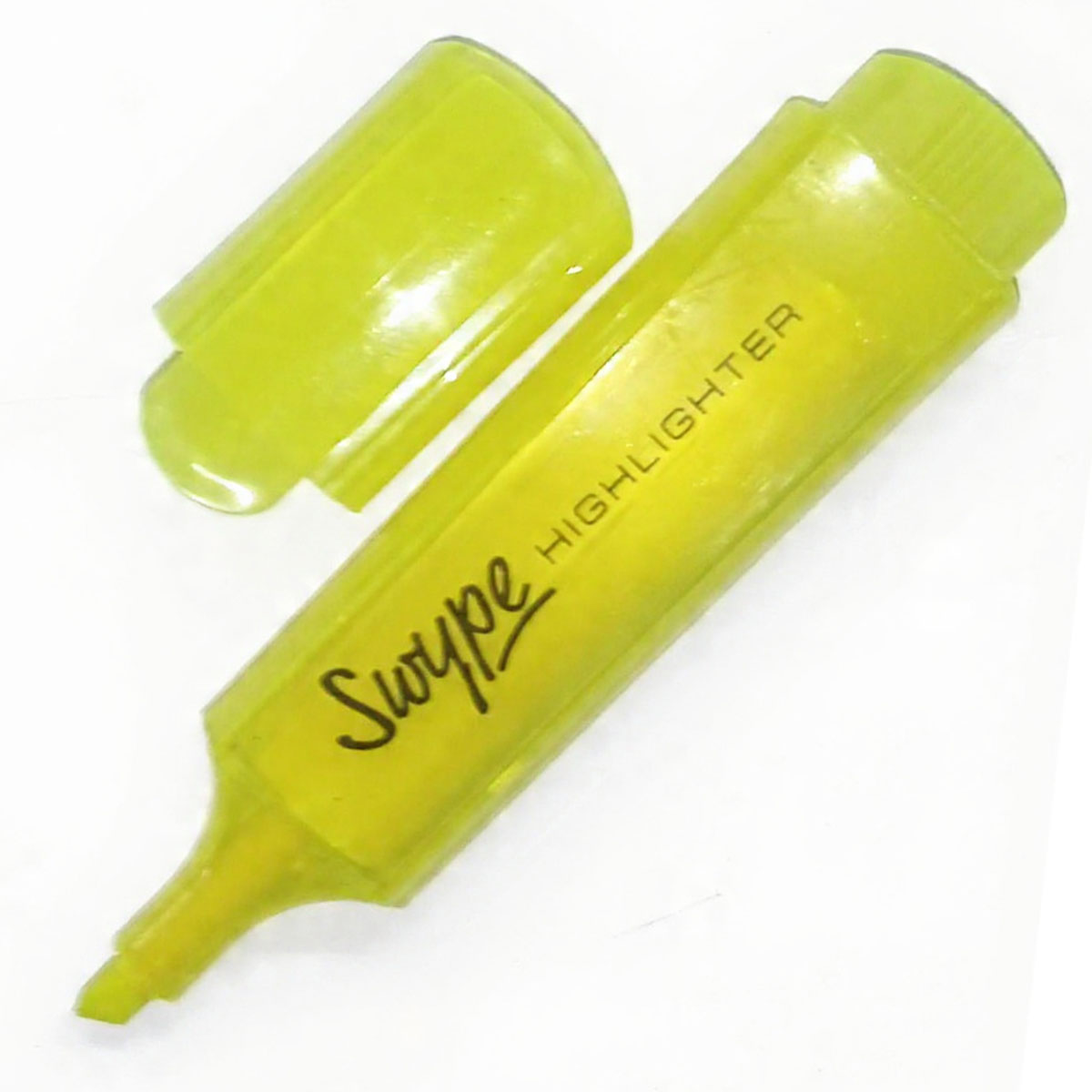 LINC Swype Highlighter  Yellow Color Body With Cap, Yellow Writing SKU 52236