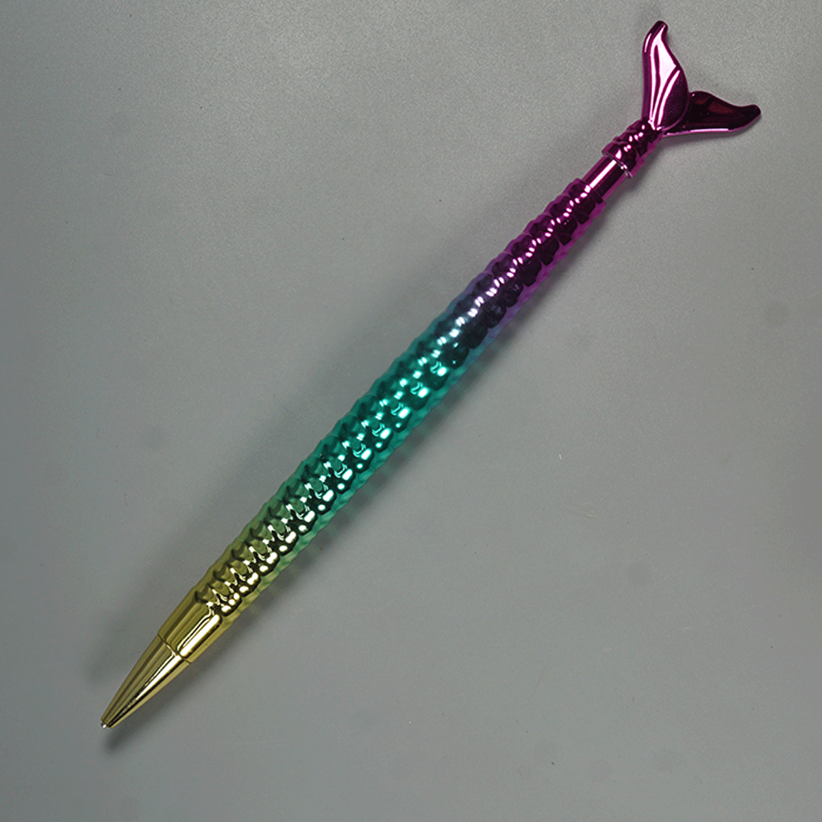 penhouse.in pens Colorful Mermaid Fish Tail Mechanical Pencil Dark Pink, Green and Yellow Color Body 0.7 Led SKU 52251