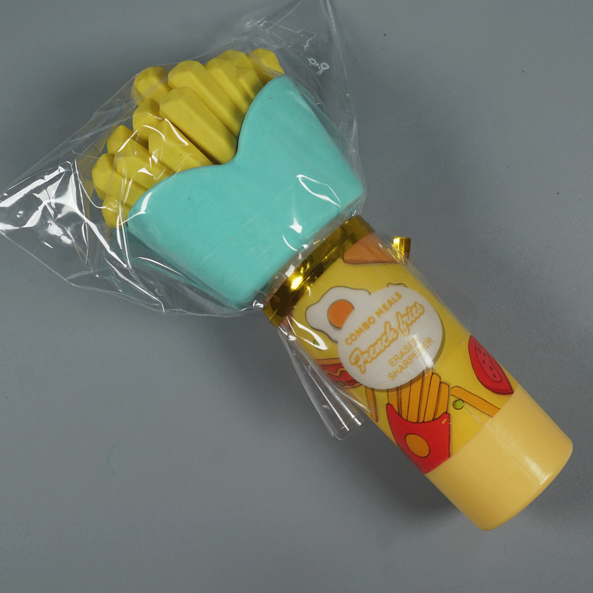 penhouse.in Stationeries WX-99594 Combo Meals French Fries Eraser and Sharpener Green and Yellow Color Body SKU 52265