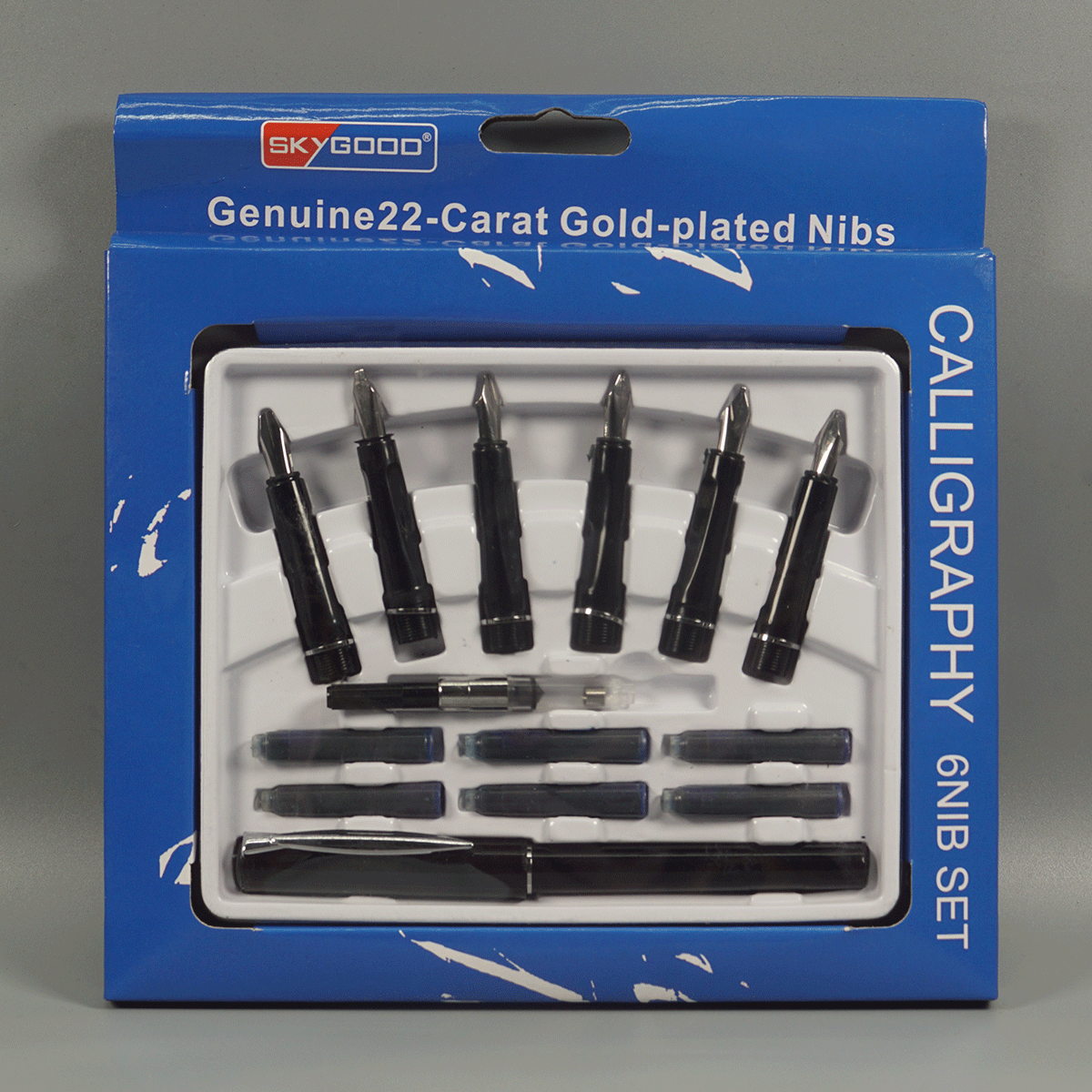 penhouse.in Pens Black Color Calligraphy 6 Nibs Set Fountain Pen SKU 52336