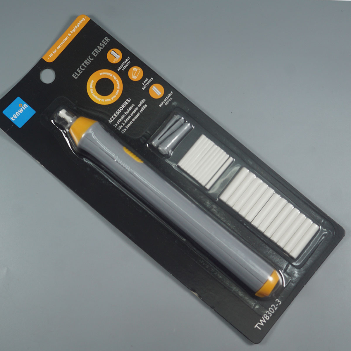 penhouse.in Stationeries TW8302-3 2Plactic Holders 2.3mm Eraser Refills And 5mm Eraser Refills Electric Eraser  SKU 52366