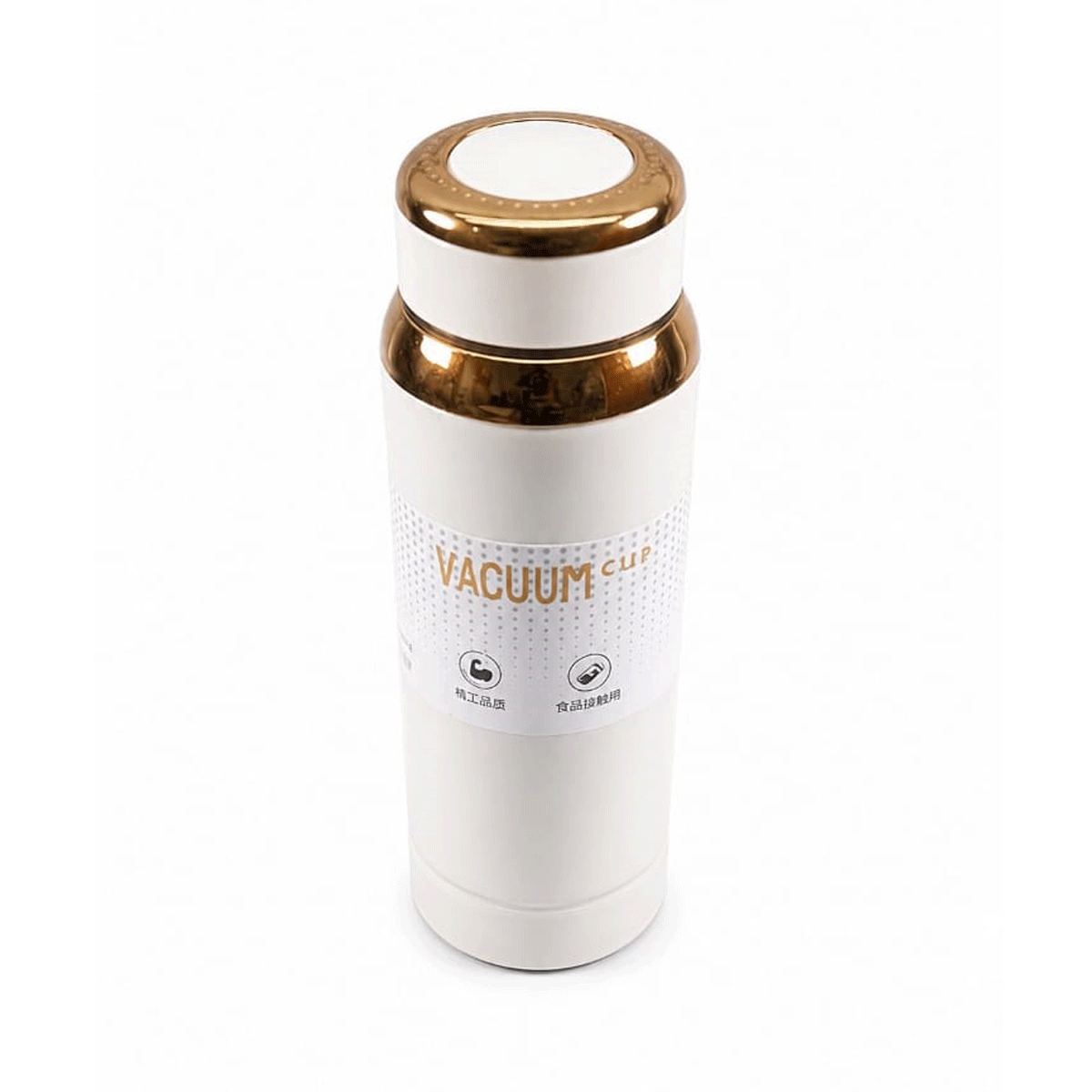 penhouse.in Stationeries Vacuum Cup 316 Cream White Body Color With Glossy Gold Color Cap Cold Or Hot 800ml Flask SKU 52402