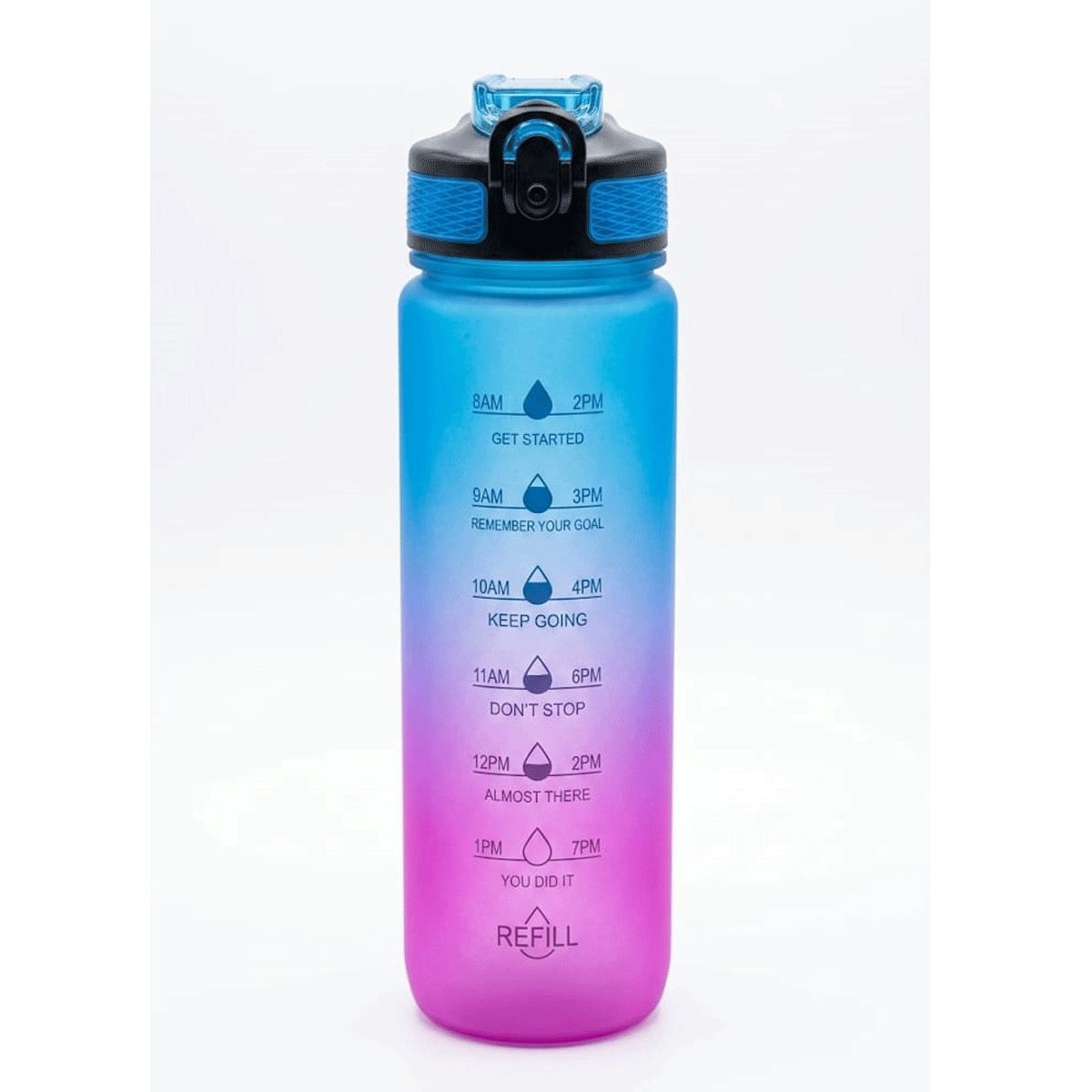 penhouse.in Stationeries Multi Color Body With Blue Color Cap Motivational Gym Water Bottle1000ml SKU 52407