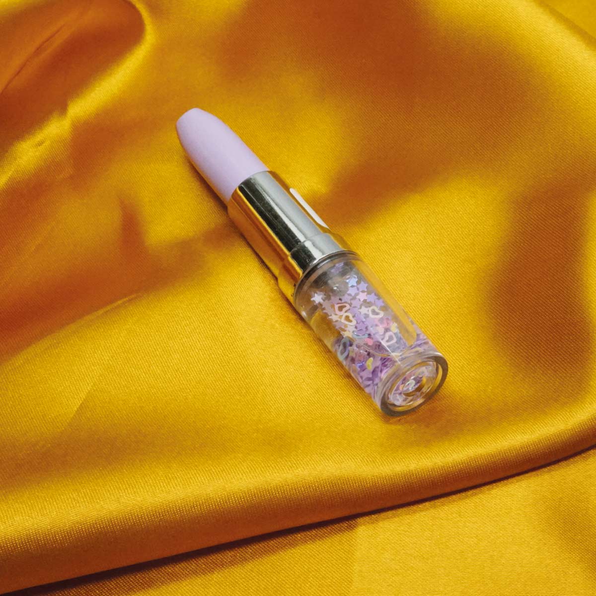 penhouse.in Attractive Violet Color Body  With Star Design Glitter Lipstick Shape Cap Type Toy Gel Pen SKU 55011