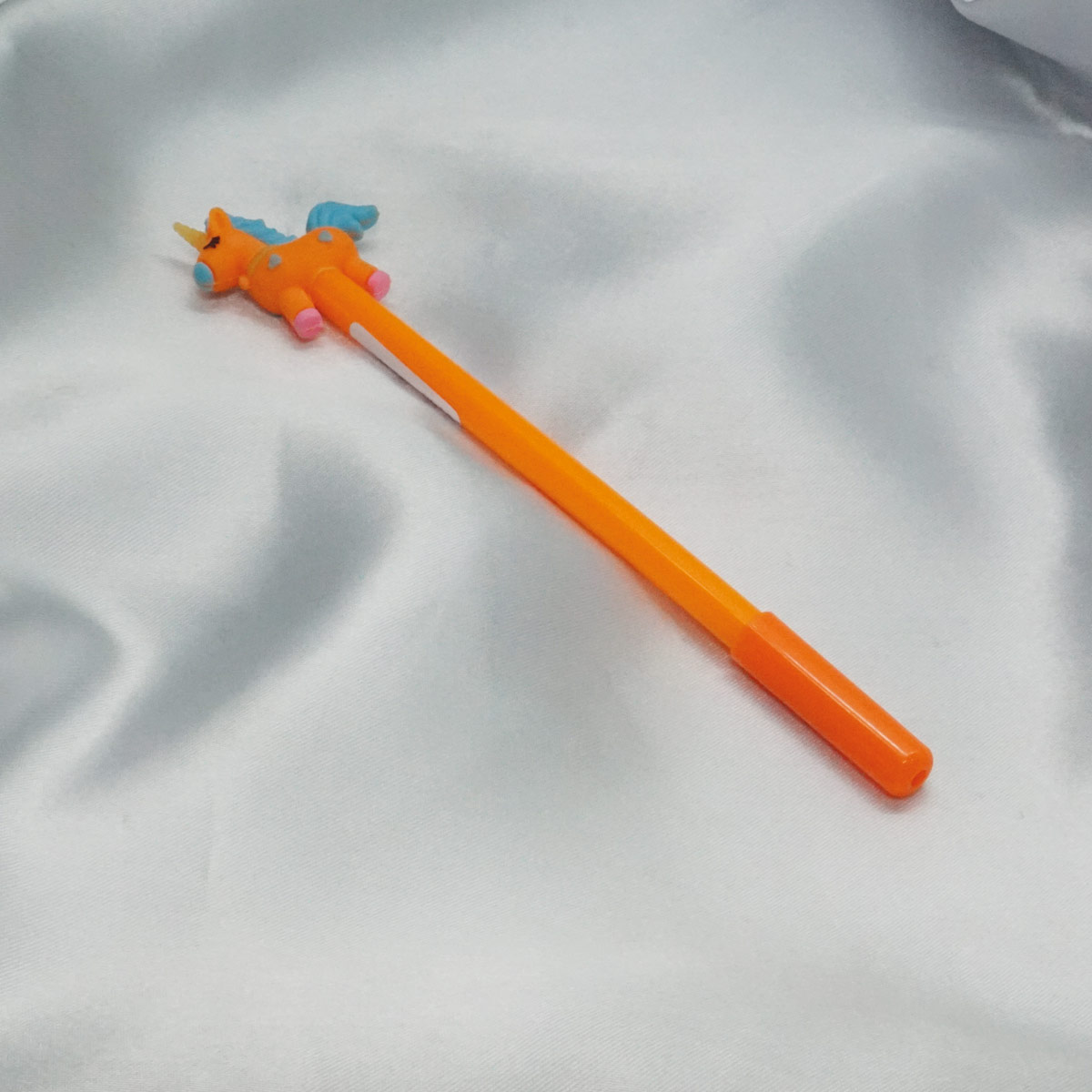 penhouse.in  Orange Color Body With Orange Unicorn Design Gel Toy Pen SKU 55048