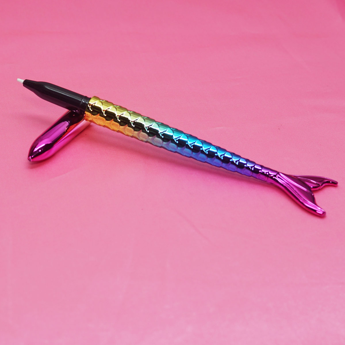 penhouse.in Mermaid Shiny Gold Blue Pink Mixed Design Body With Fine Tip Gel Pen SKU 55115