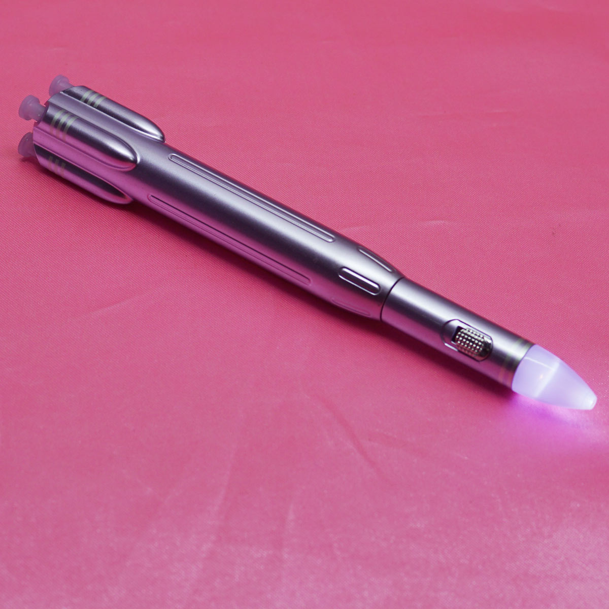 penhouse.in Space Explorer Rocket Launcher Purple Color Body Design With Light On Top Fine Tip Gel Pen SKU 55141