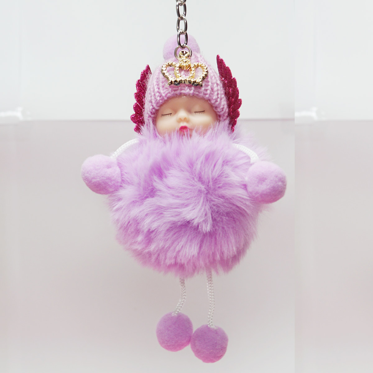 penhouse.in Soft Touch Angel Sleeping Baby Doll Baby Lavender Color Keychain SKU 55186