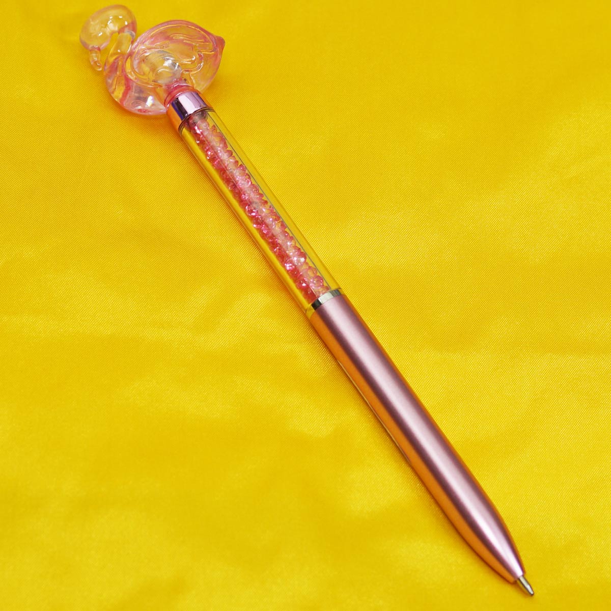 penhouse.in 6816 Dark Pink Color Diamond Stone Body With Top On Swan Stone Medium Tip Twist Type Ball Pen SKu 55203