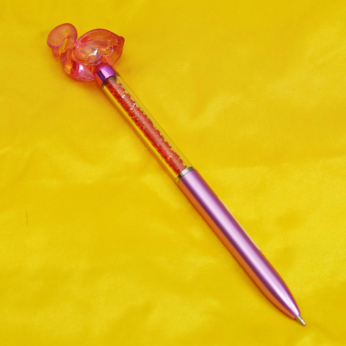 penhouse.in 6816 Red Color Diamond Stone Body With Top On Swan Stone Medium Tip Twist Type Ball Pen SKu 55205