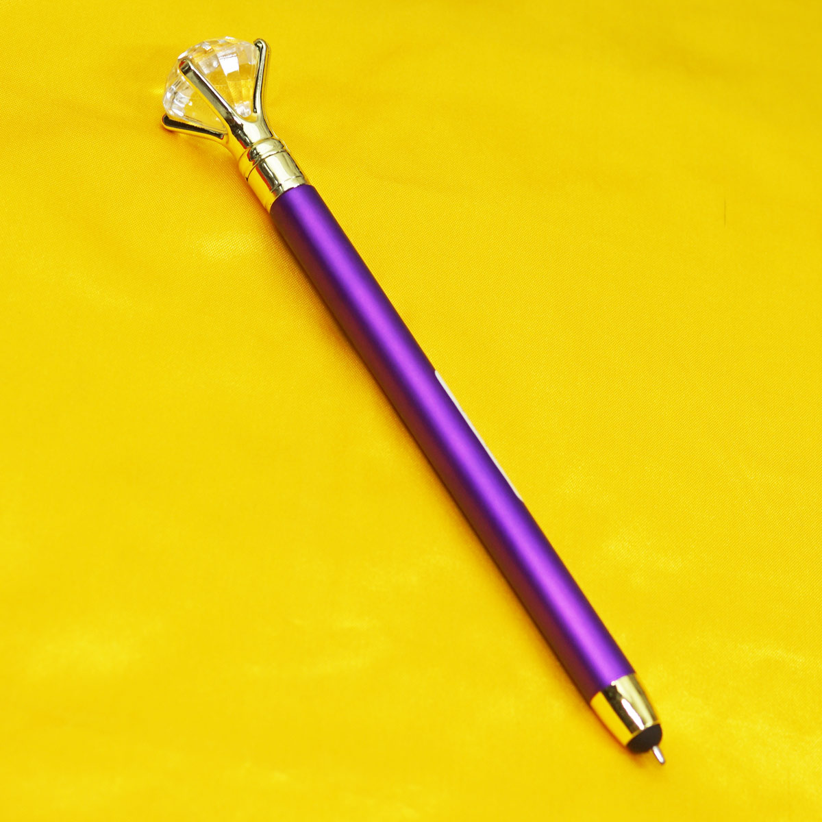 penhouse.in 6826 Mat Violet Color Body With Top On Diamond Stone Medium Tip Twist Type Ball Pen SKU 55222