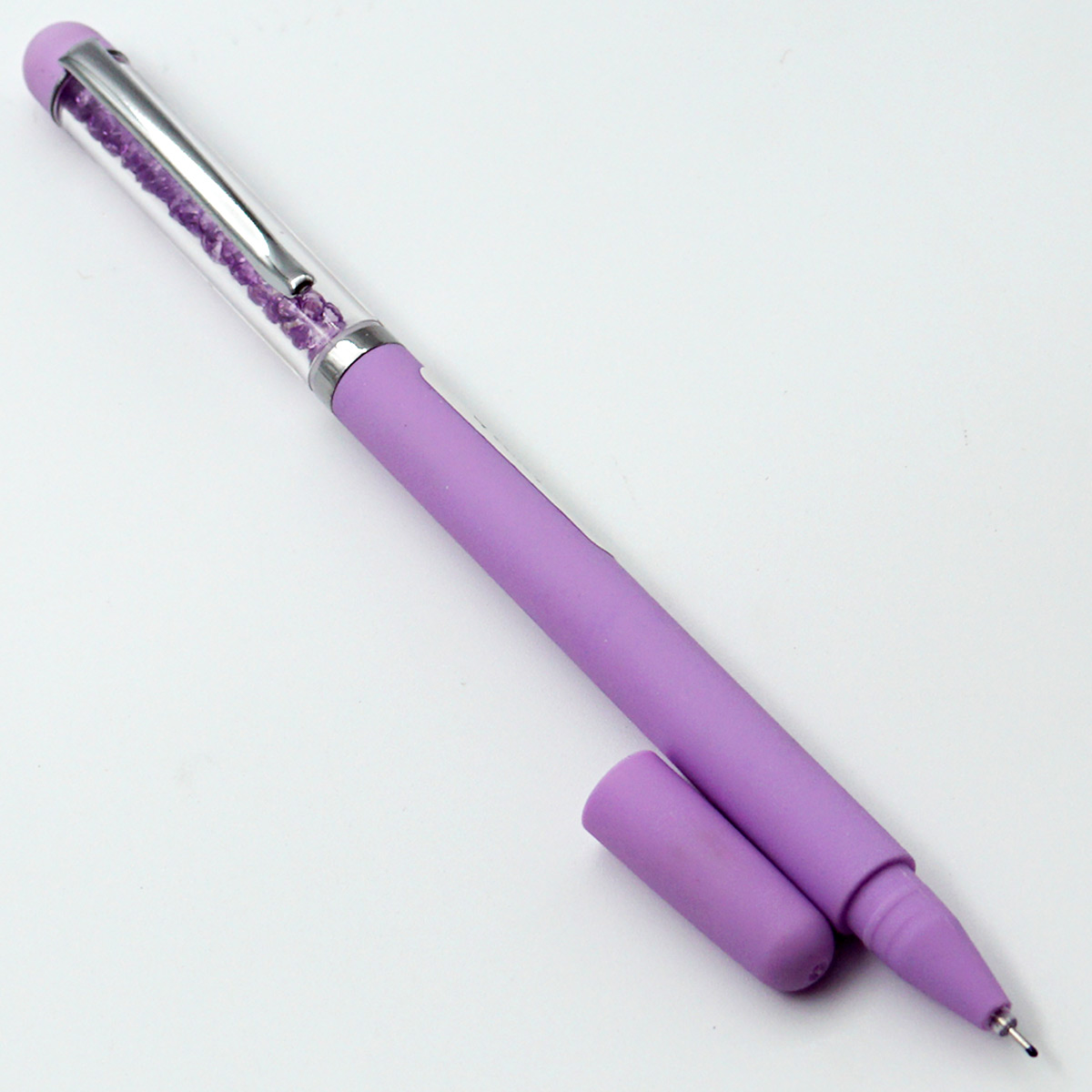 penhouse.in 6002 Violet Color Body With Crystal Filled Cap Fine Tip Gel Pen SKU 55287