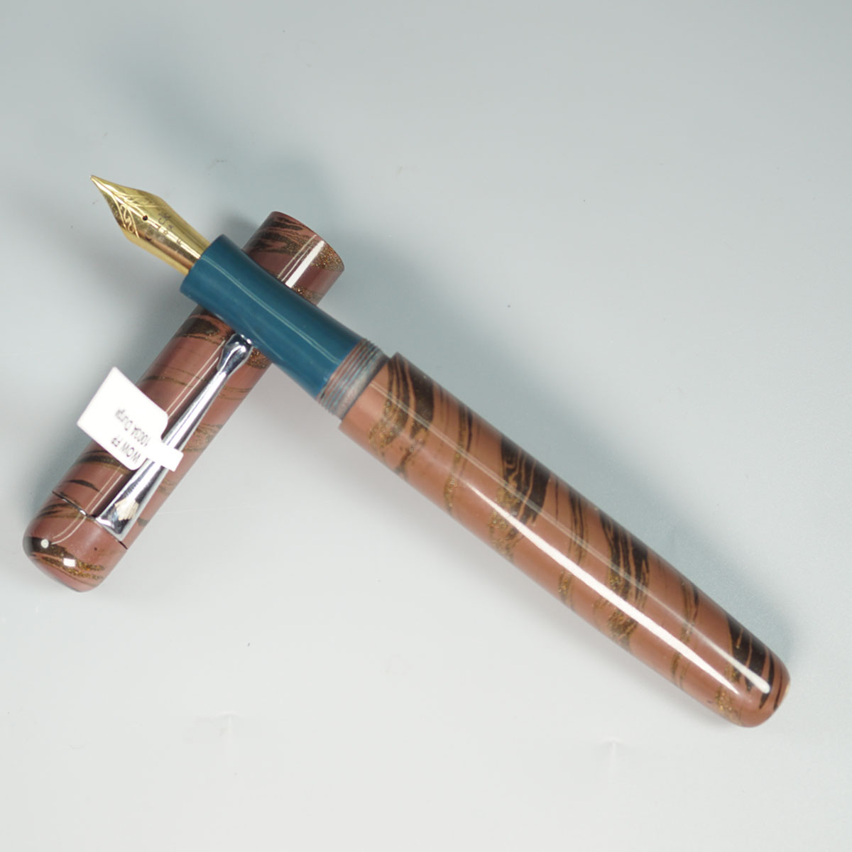 WOW Model 1003A Durga (துர்கா) Classic Ebonite Brown With Black And Gold Color Body Silver Clip Cap Model  Eyedropper Plus Cartridge And Converter Type Fountain Pen SKU 60034