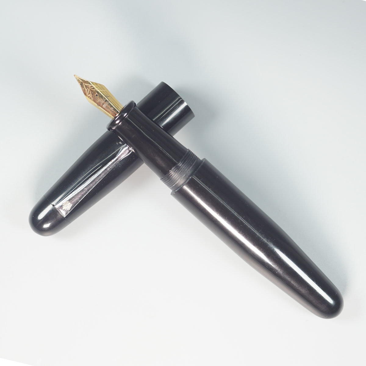 WOW Model 1005A Varuna வருணா 20/20mm Handmade Resi Full Black Color Body and Cap with Silver Clip Eyedropper Plus Cartridge And Regular Converter Type Fountain Pen Click  Nib Thread SKU 60178