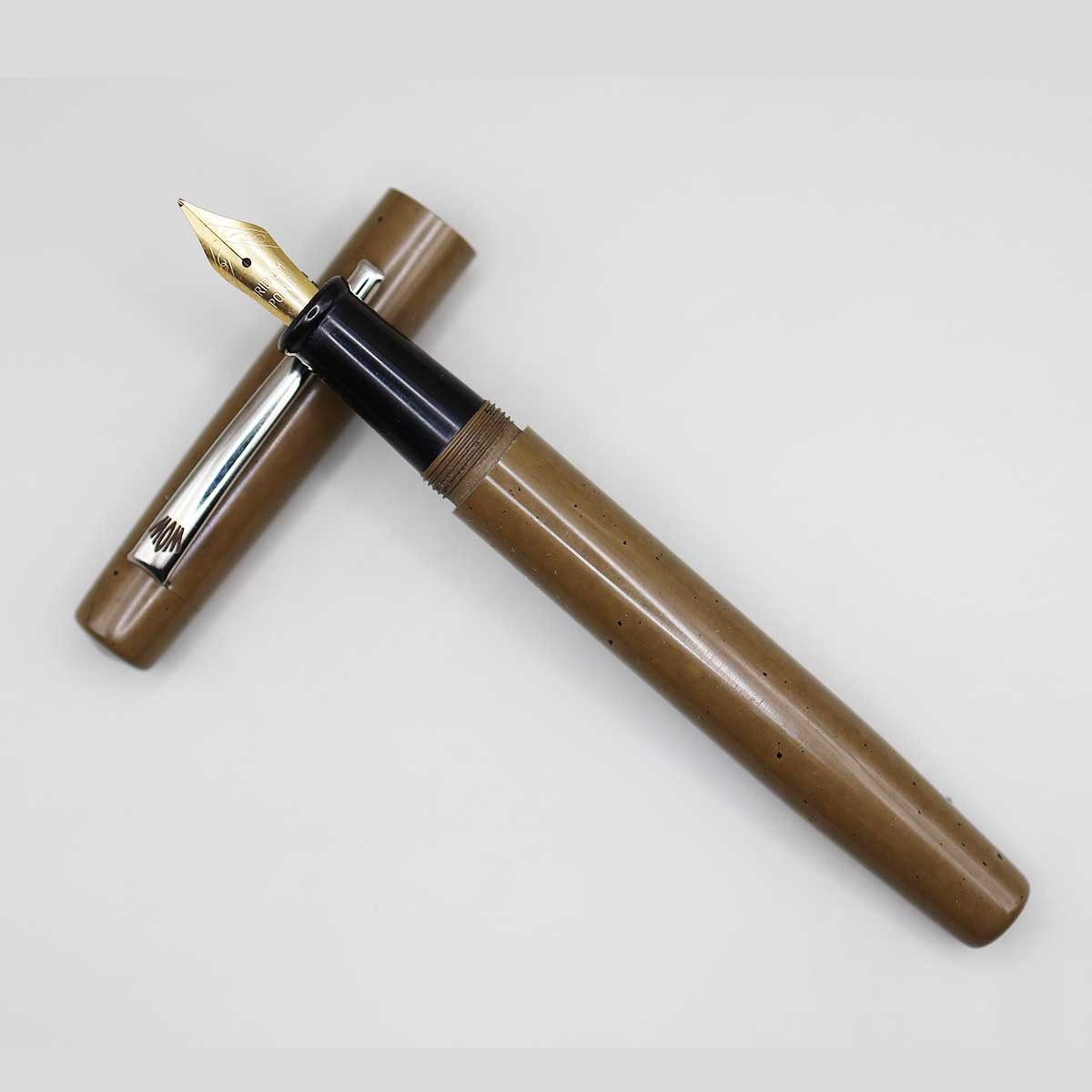 WOW Brand Model-1033A Nayam நயம் Handmade Ebonite Light Brown Color Body and Cap No.5.5 Fine Tipped Fountain Pen SKU 60120