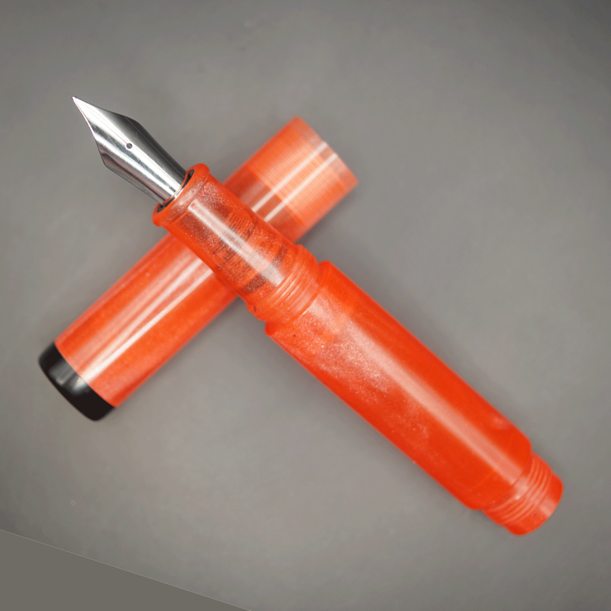 WOW Brand Model-1038A Chota Master சோட்டா மாஸ்டர் 16/16mm Resin Orange Color Body Clip Options Can Be provided Based On Customer Preference Eyedropper Model Fountain Pen Kanwrite Compatible Jowo Thread SKU 60196