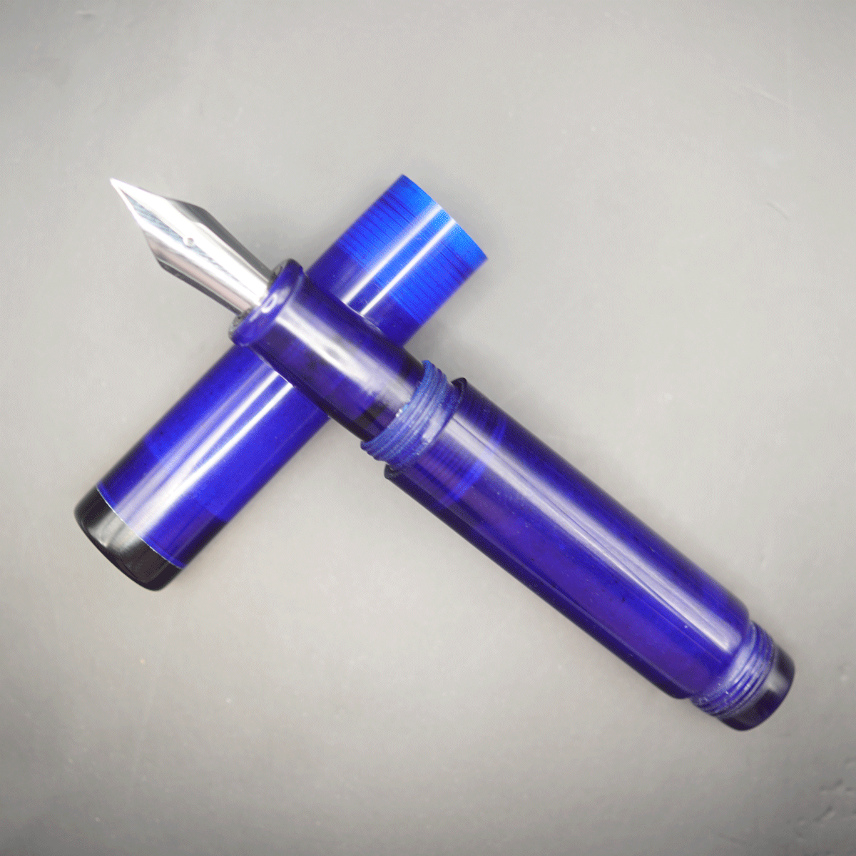 WOW Brand Model-1038A Chota Master சோட்டா மாஸ்டர் 16/16mm Resin Dark Blue Color Body Clip Options Can Be provided Based On Customer Preference Eyedropper Model Fountain Pen Kanwrite Compatible Jowo Thread SKU 60199