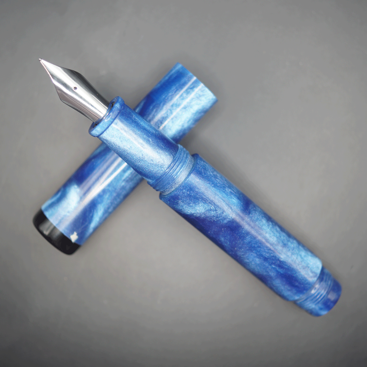 WOW Brand Model-1038A Chota Master சோட்டா மாஸ்டர் 16/16mm Resin Blue And Sky Blue Color Body Clip Options Can Be provided Based On Customer Preference Eyedropper Model Fountain Pen Kanwrite Compatible Jowo Thread SKU 60200