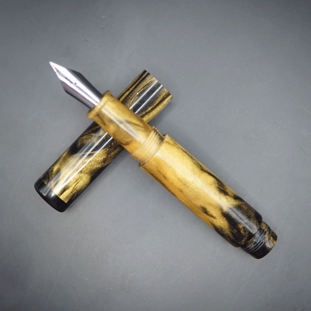 WOW Brand Model-1038A Chota Master சோட்டா மாஸ்டர் 16/16mm Resin Yellow With Black Color Body Clip Options Can Be provided Based On Customer Preference Eyedropper Model Fountain Pen Kanwrite Compatible Jowo Thread SKU 60201