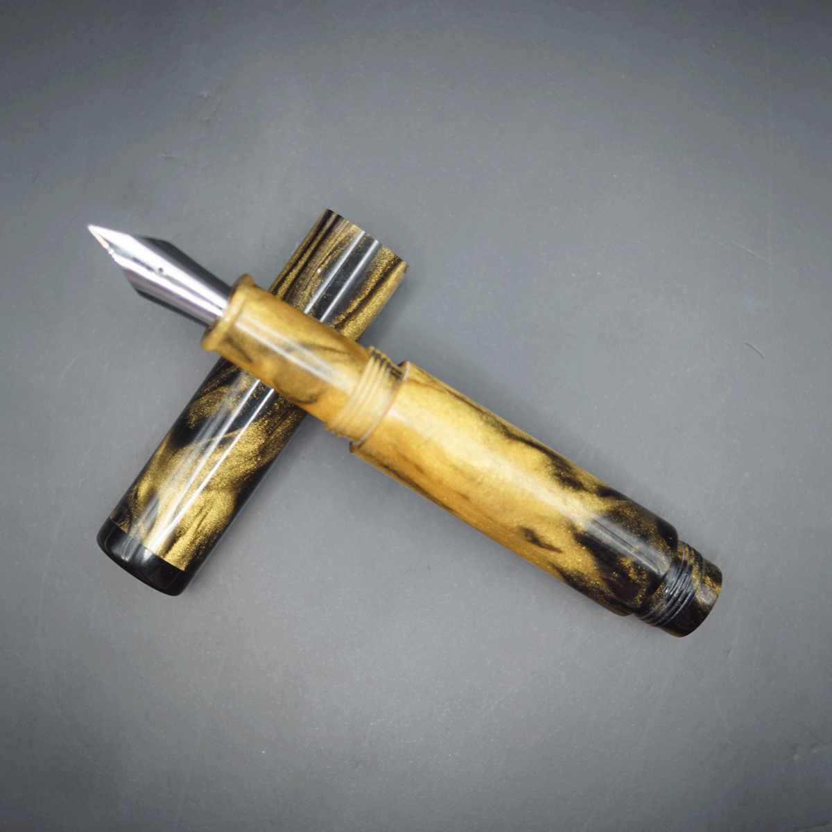 WOW Brand Model-1038A Chota Master சோட்டா மாஸ்டர் 16/16mm Resin Yellow And Black Color Body Clip Options Can Be provided Based On Customer Preference Eyedropper Model Fountain Pen Kanwrite Compatible Jowo Thread SKU 60204