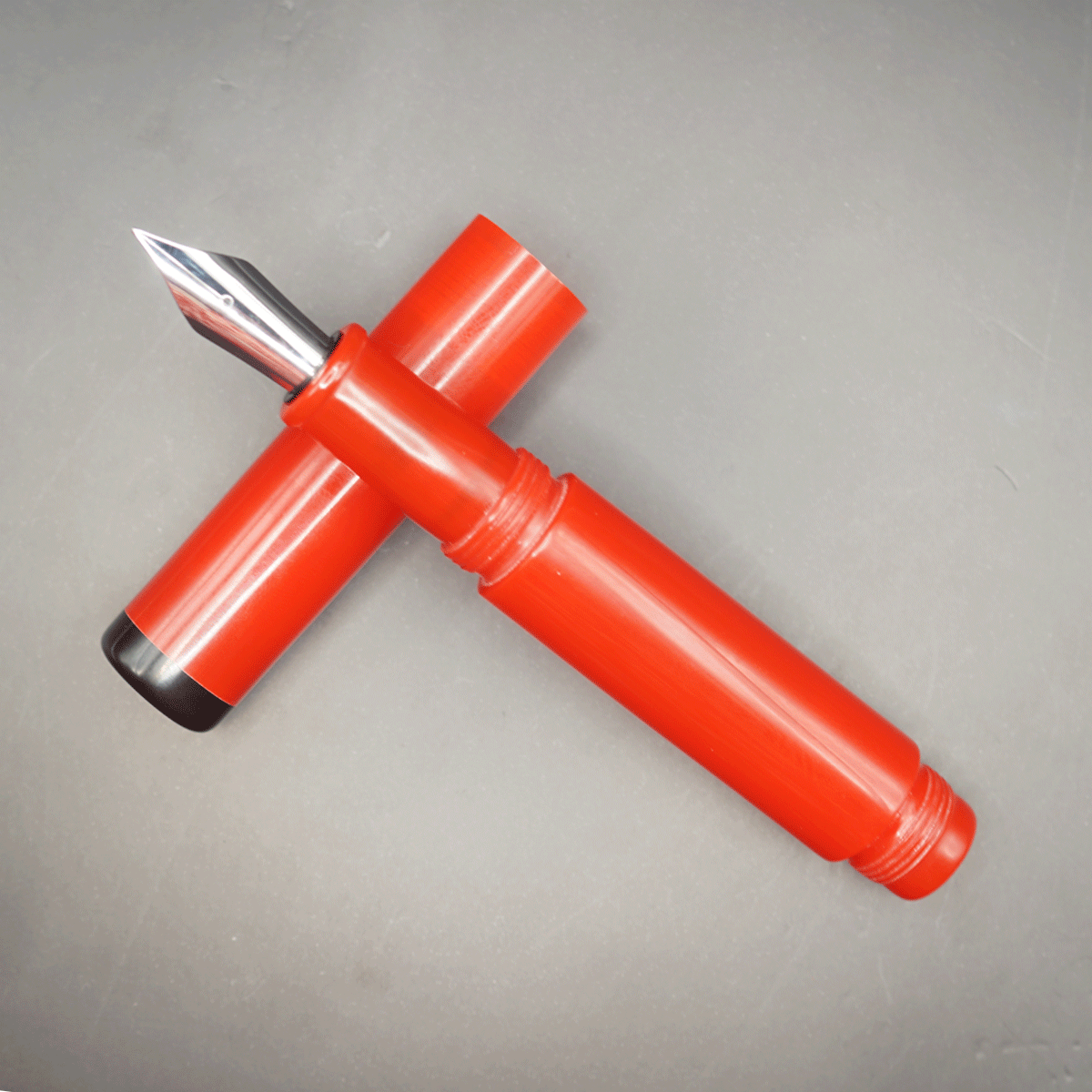 WOW Brand Model-1038A Chota Master சோட்டா மாஸ்டர் 16/16mm Resin Bright Red Color Body Clip Options Can Be provided Based On Customer Preference Eyedropper Model Fountain Pen Kanwrite Compatible Jowo Thread SKU 60206