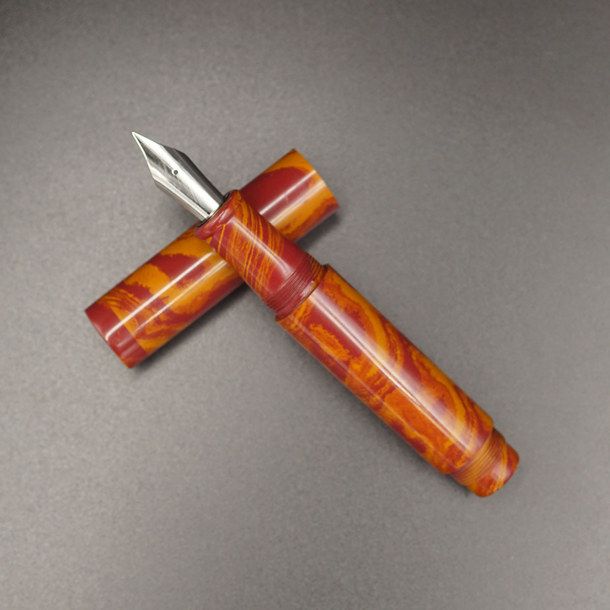 WOW Brand Model-1038A Chota Master சோட்டா மாஸ்டர் 16/16mm  Bright Red And Orange Eyedropper Model Fountain Pen Kanwrite Compatible Jowo Thread SKU 60209