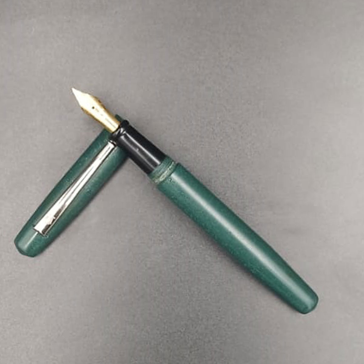 WOW Brand Model-1033A Nayam நயம் Handmade Ebonite Dark Green Color Body and Cap No.5.5 Fine Tipped Eye Dropper Model Fountain Pen SKU 60243
