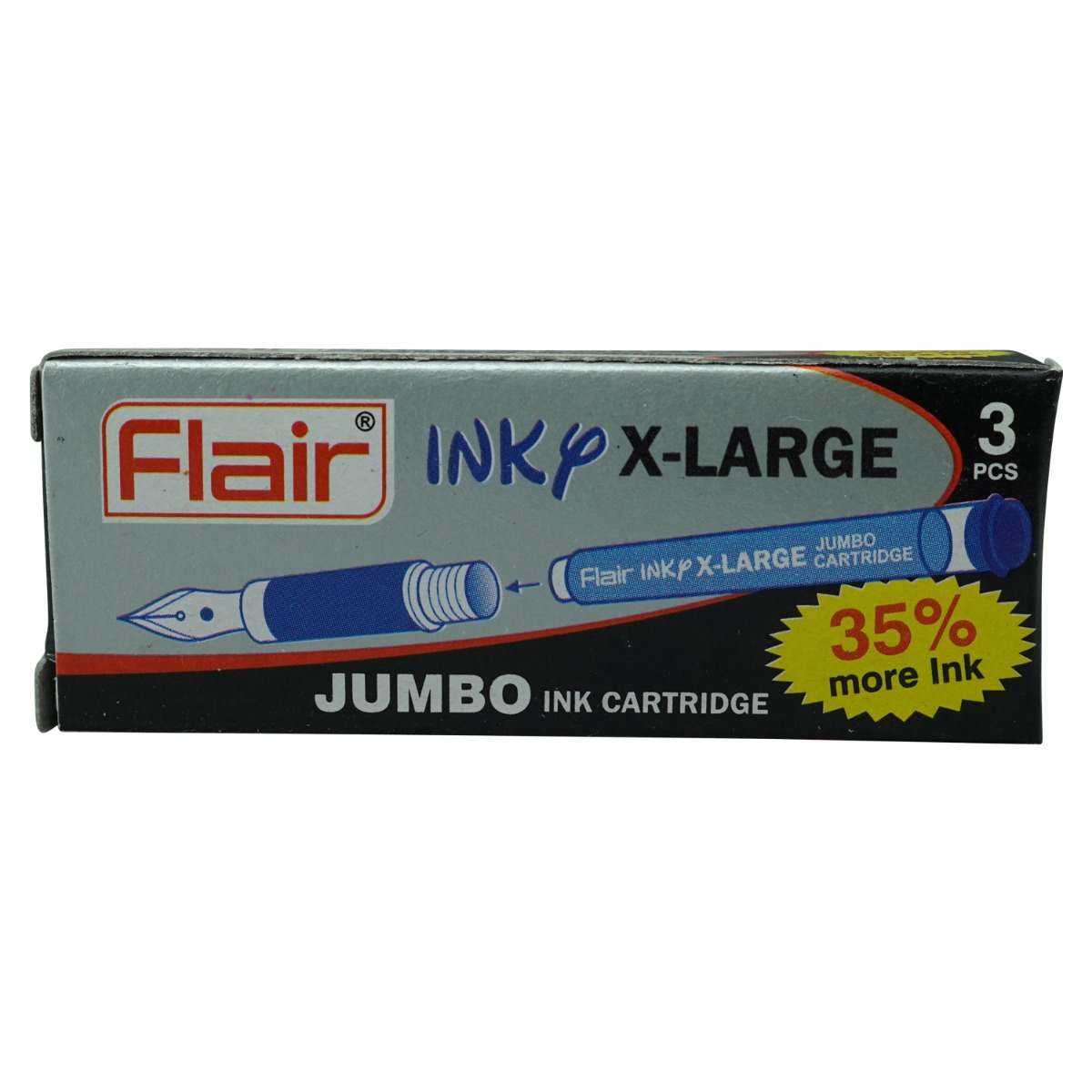Flair Inky X-Large Model:70556 Black color Ink Catridge 3 Piece in X-Large
