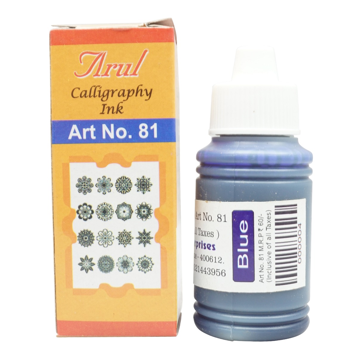 Arul Calligraphy INK Art No. 81 Model 70561 Blue Color Writing 30ml