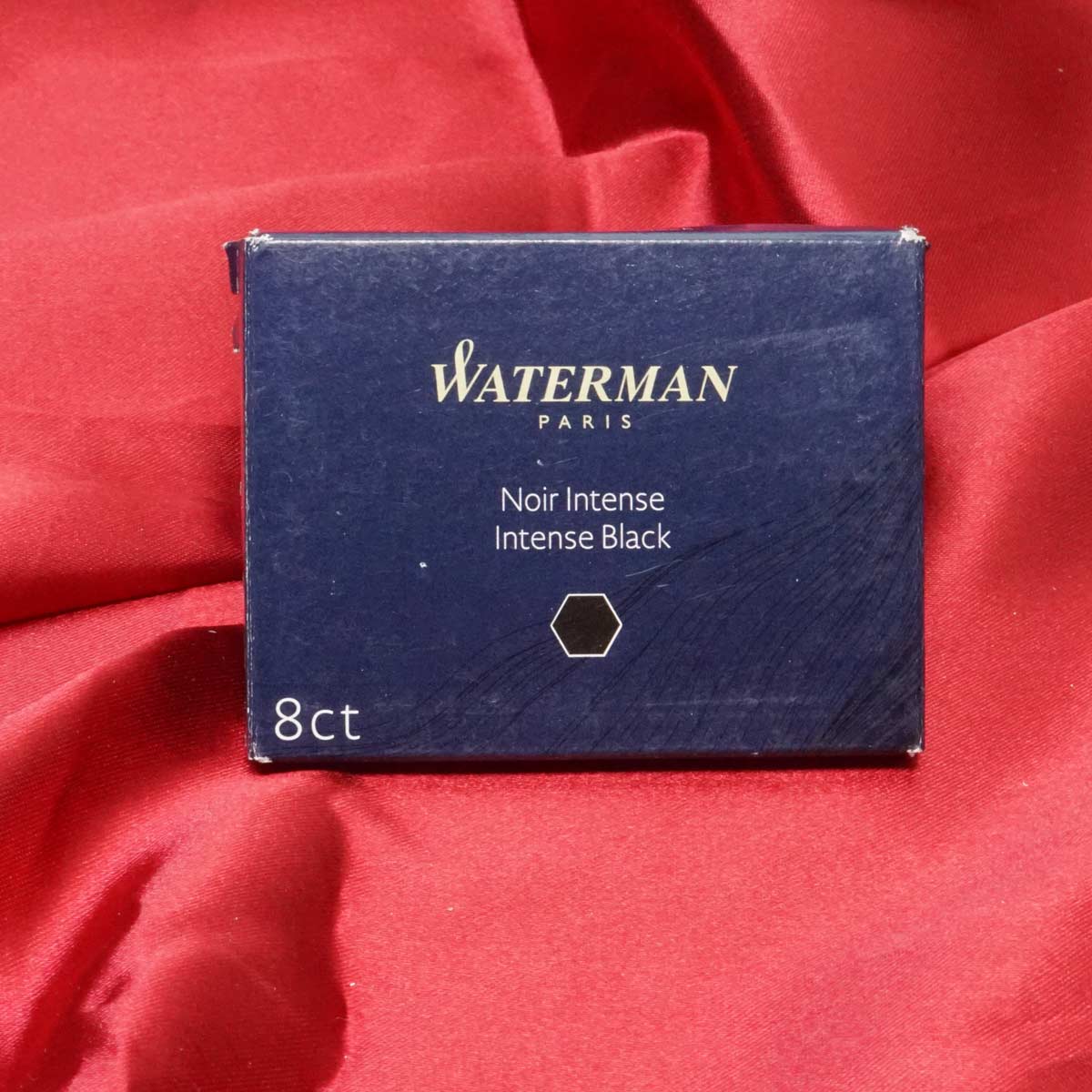 Waterman Intense Black Color Large Size Standard 8 Piece Catridge Set SKU 70585