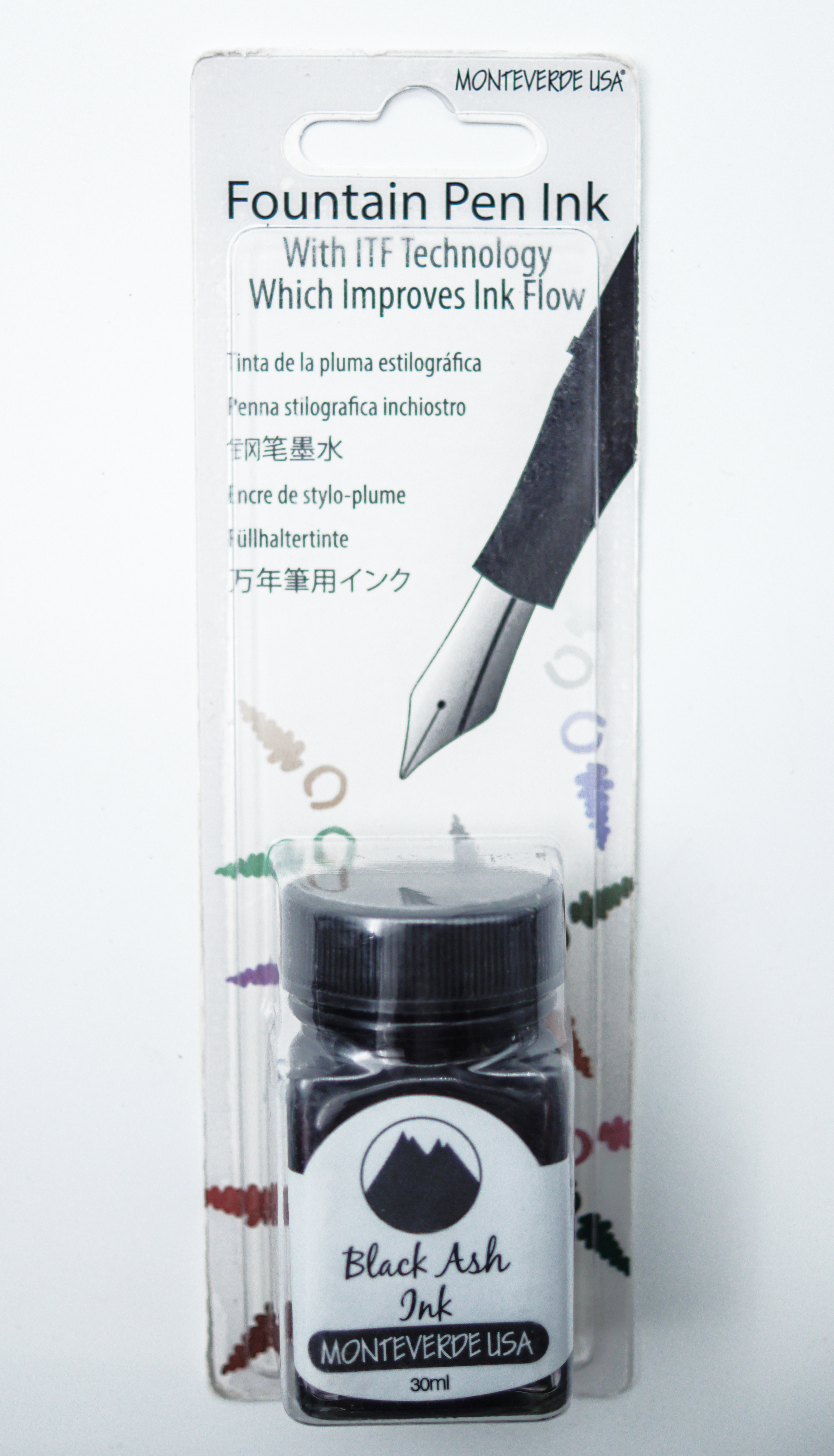 MONTEVERDE USA G300BA Black Ash Color 30ml Fountain Pen Ink  SKU 70829