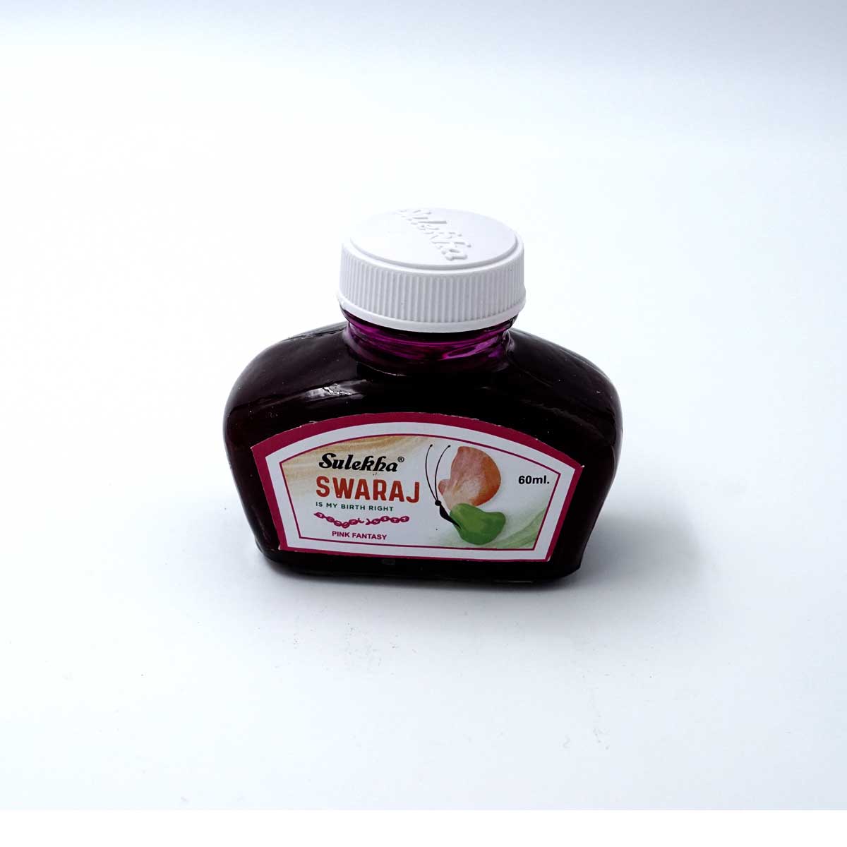 020124 Sulekha Swaraj Pink Fantasy Fountain ink Bottle 60 ml SKU 70915