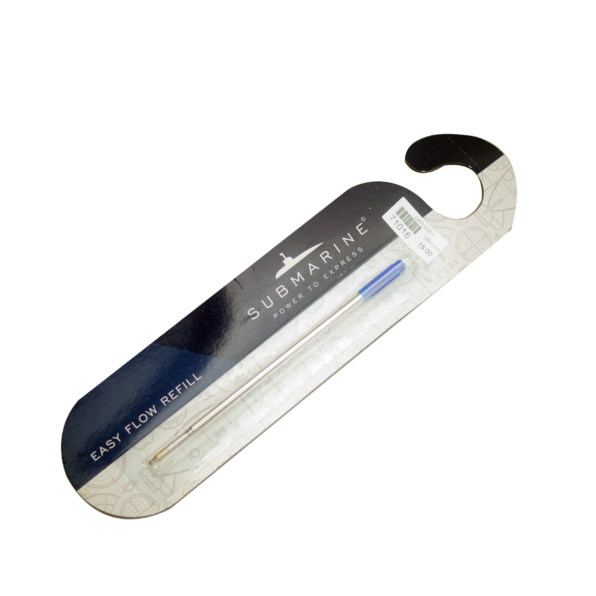 Submarine Model : 71016 Silver Color Body Slim  Criss Refill Blue 