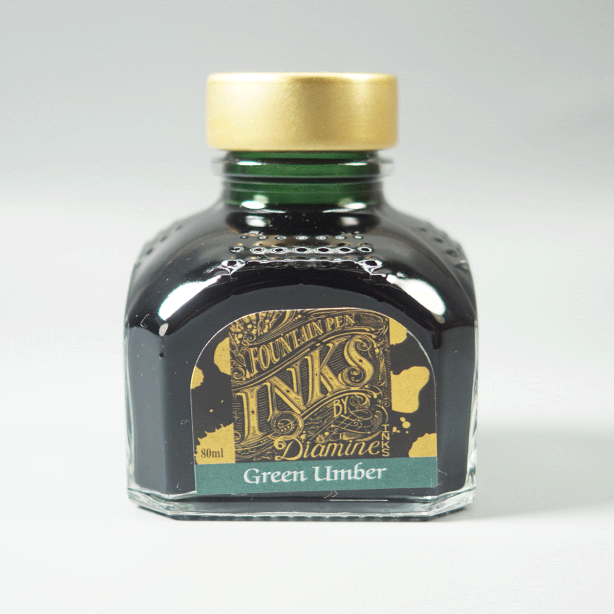 DIAMINE 827972 Green Umber Color Fountain Pen 80 ML Ink Bottle  SKU 71200
