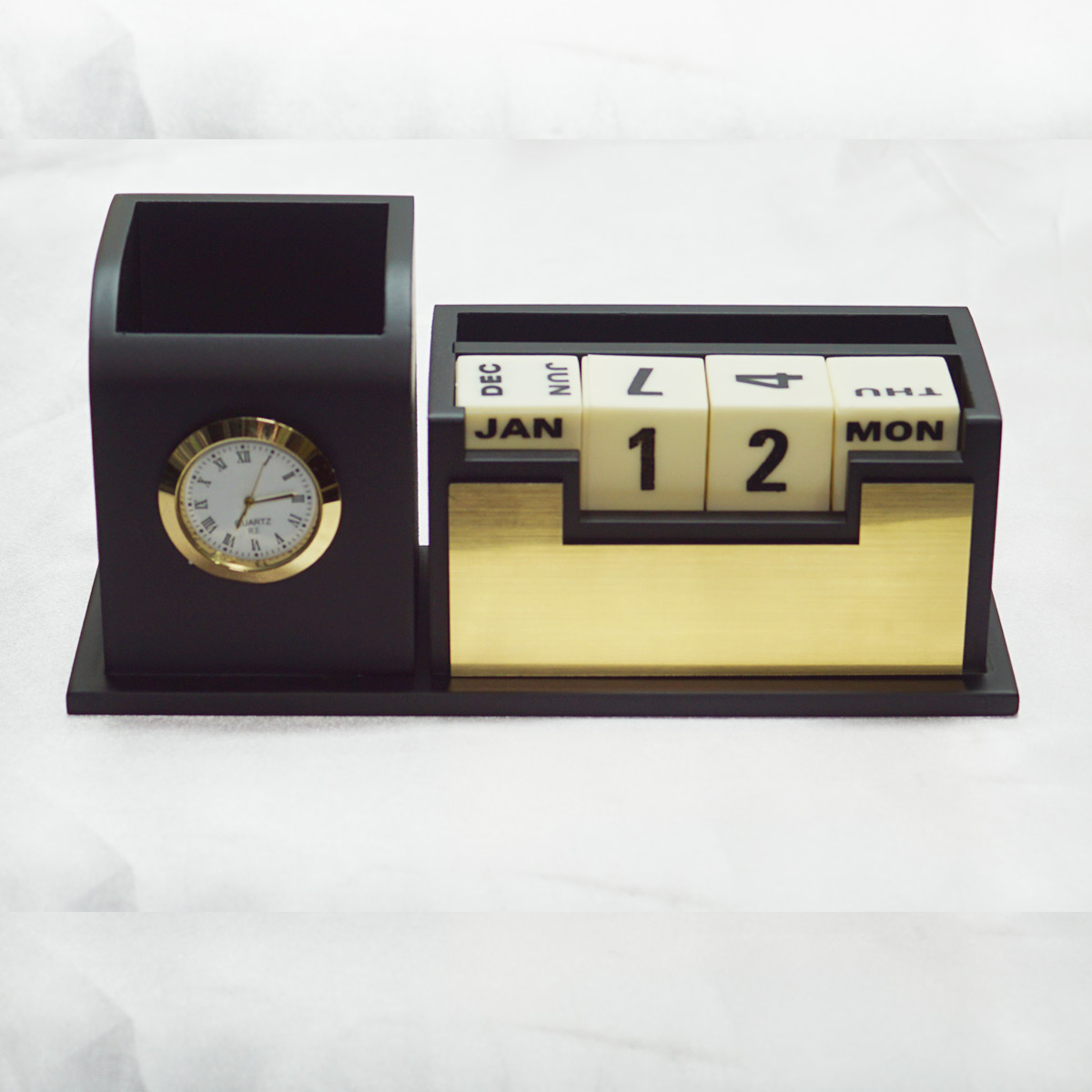 penhouse.in Customized Plastic Pen Stand With Clock And Holder With Calender  SKU 87164
